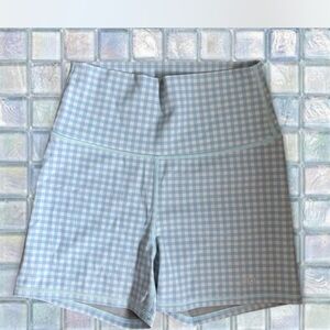 Alo Blue Gingham Women's Shorts